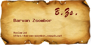 Barvan Zsombor névjegykártya